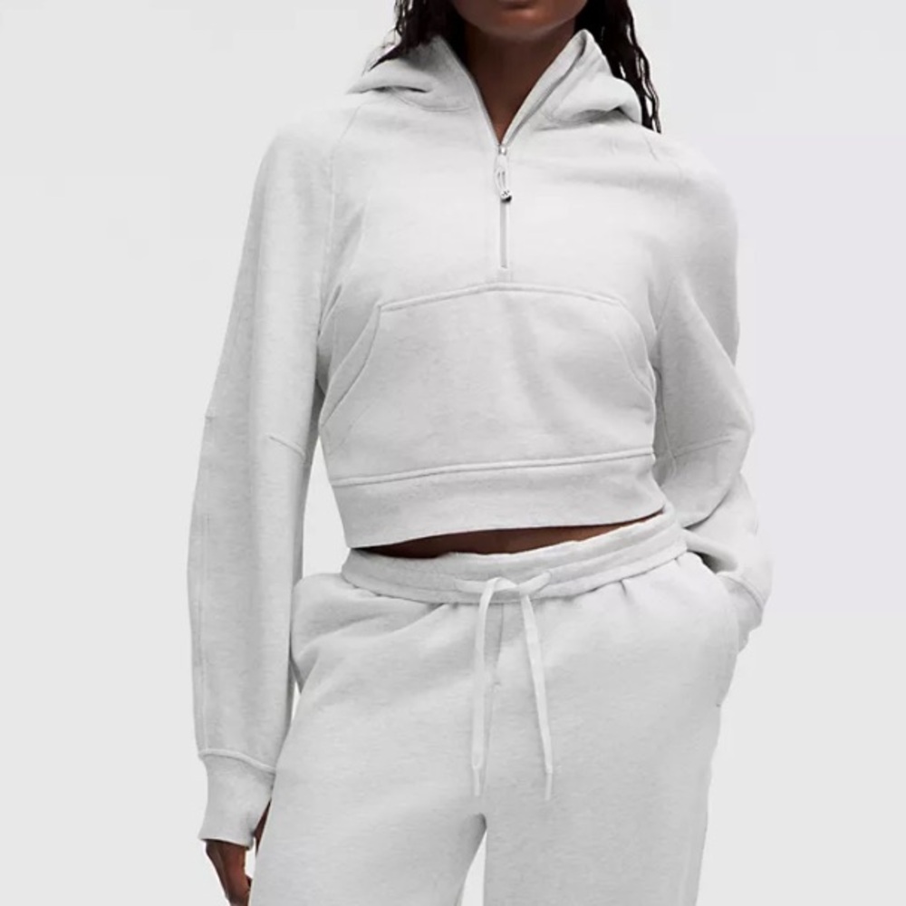 Lululemon Scuba Oversized Half-Zip Hoodie, xs/s, Heathered Core Ultra Light Grey
